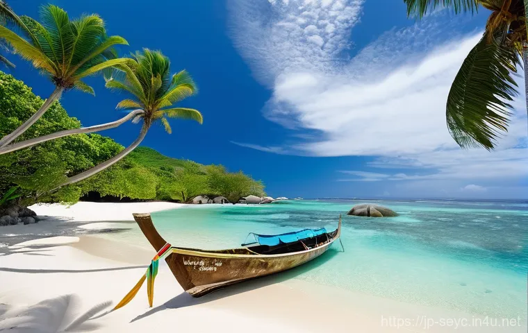 세이셸 역사적 사건과 이슈 - **Prompt:** A serene and picturesque scene of Anse Source d'Argent beach on La Digue Island, Seychel...